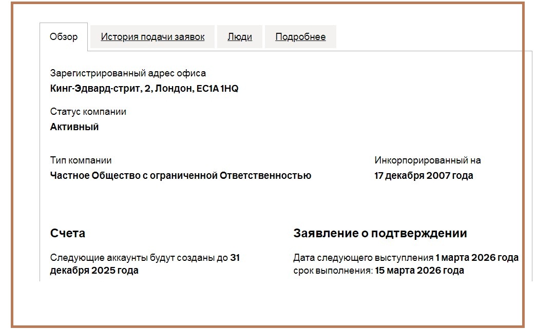 Corfe Hill Limited - Чужие данные