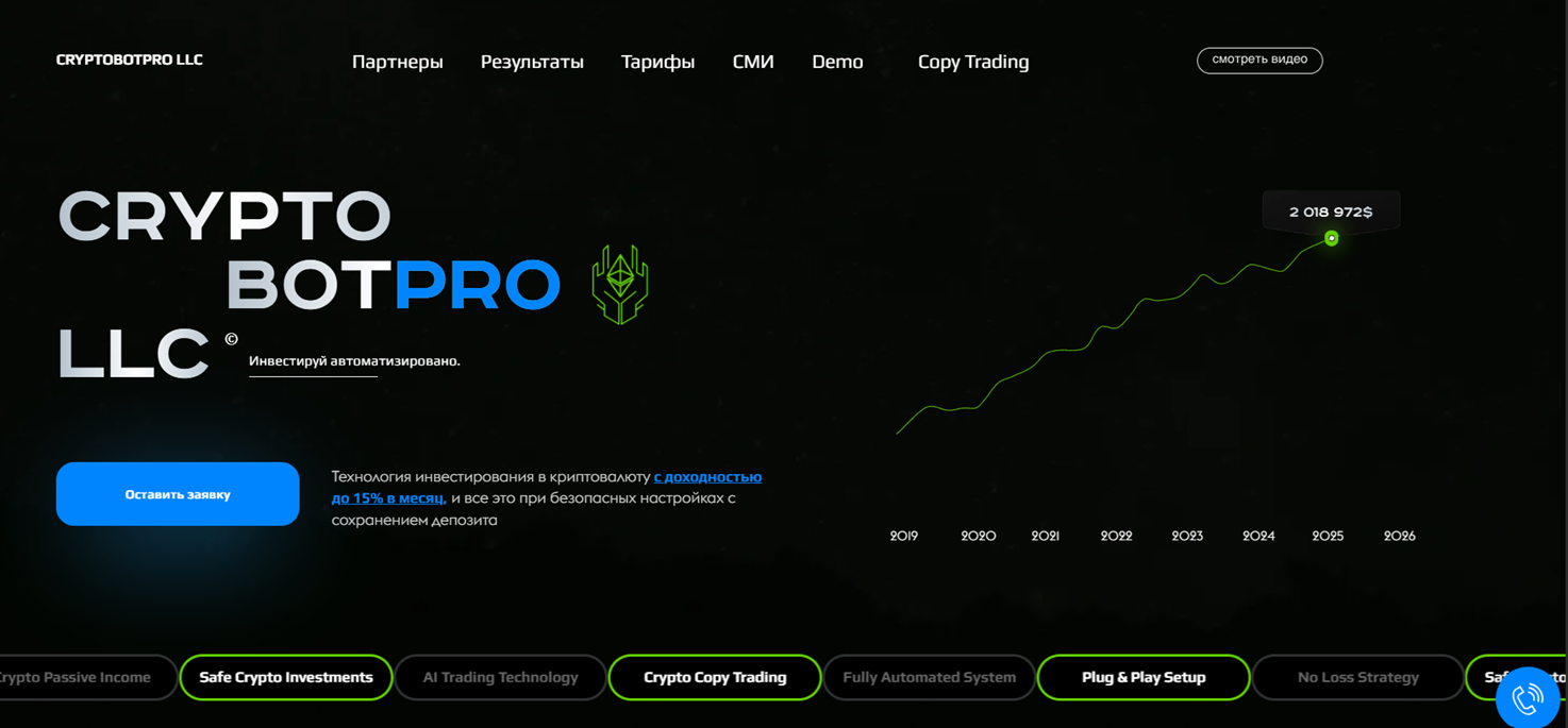 CryptoBOTpro LLC - официальный сайт